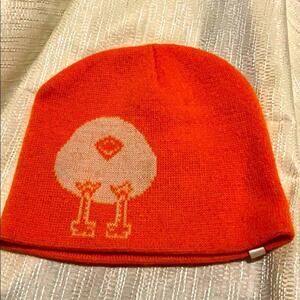 🧢 Adult Knit Beanie Hat | Orange Graphic | Unisex | New Without Tags